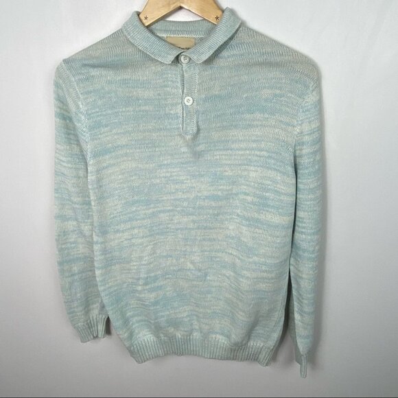 Urban Outfitters Martin Juan Cotton Heathered Teal Green Sweater‎ Size Medium - Picture 9 of 10